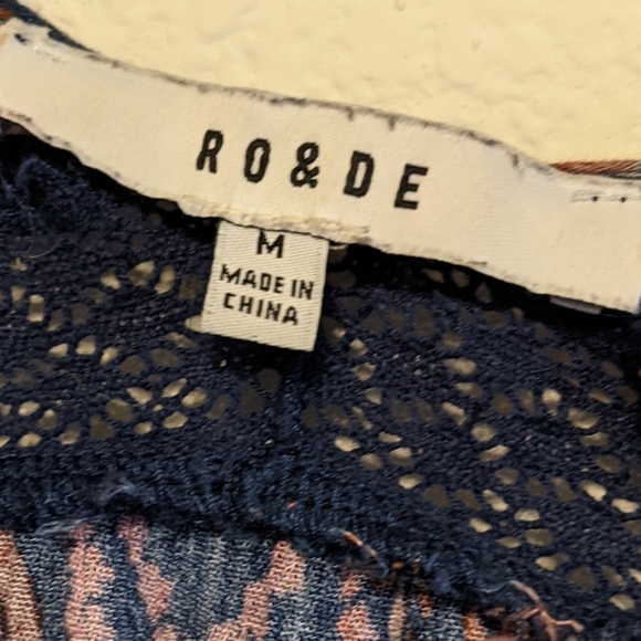 Ro&De Navy floral and paisley boho dress size Med - Picture 6 of 8